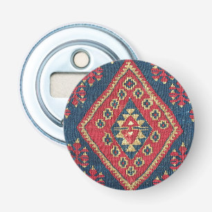 Turkish Kilim Carpet Rug Antique Red Blue   Bottle Opener