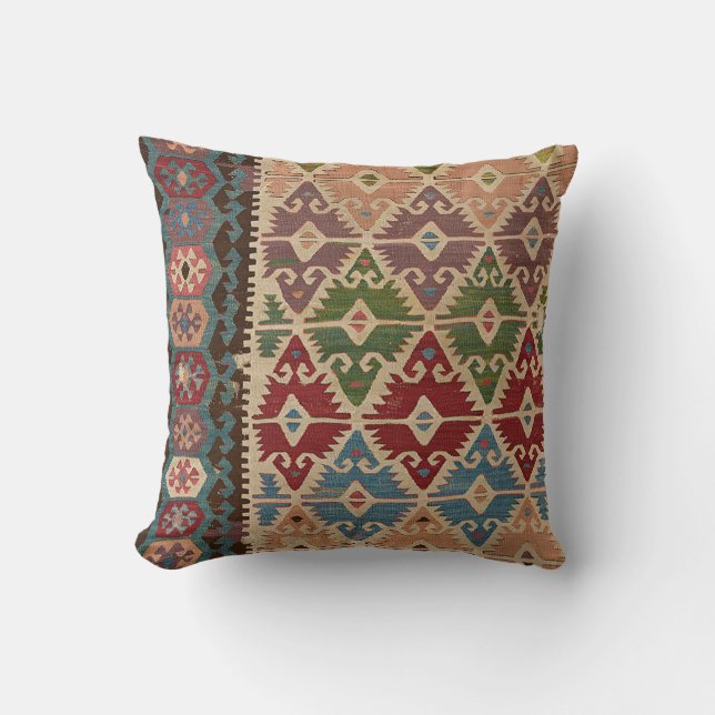 Turkish Kilim Carpet Rug Cushion (Front)