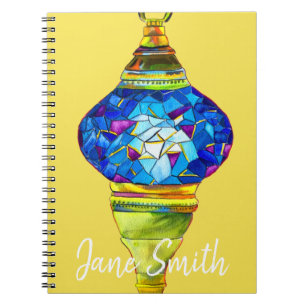 Turkish lamps mosaic art watercolor notebook