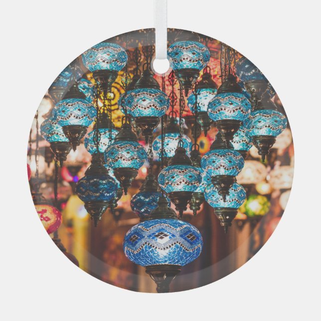 Turkish lamps: mosaic glass art tree decoration (Front)