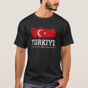 Turkish Map and Flag Souvenir Distressed Turkiye T-Shirt