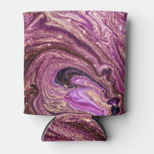 Turkish Marble Art: Gilded Abstract Can Cooler