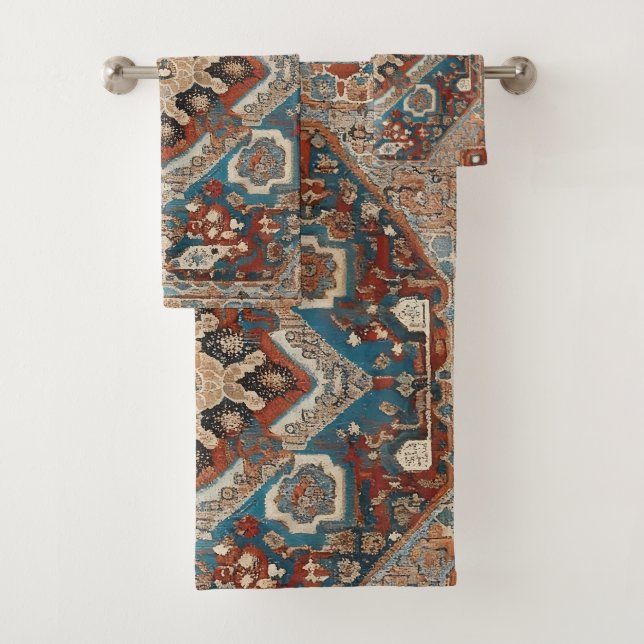 Turkish Modern Beautiful Old Pattern Collection Bath Towel Set (Insitu)