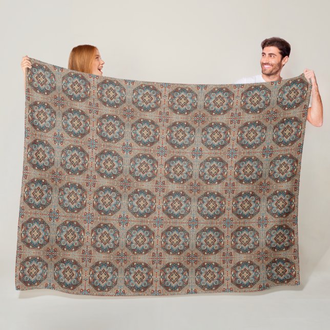 Turkish Modern Beautiful Old Pattern Collection Fleece Blanket (In Situ)