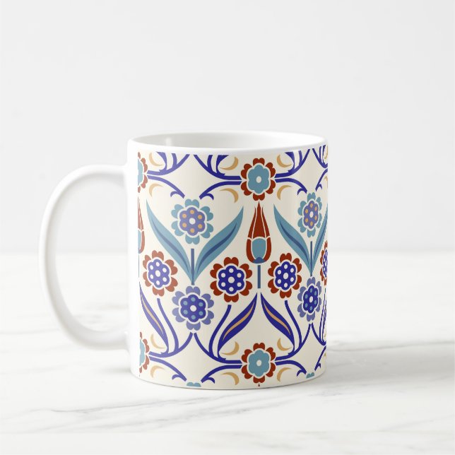 Turkish Mosaic: Colourful Seamless Pattern Coffee Mug (Left)