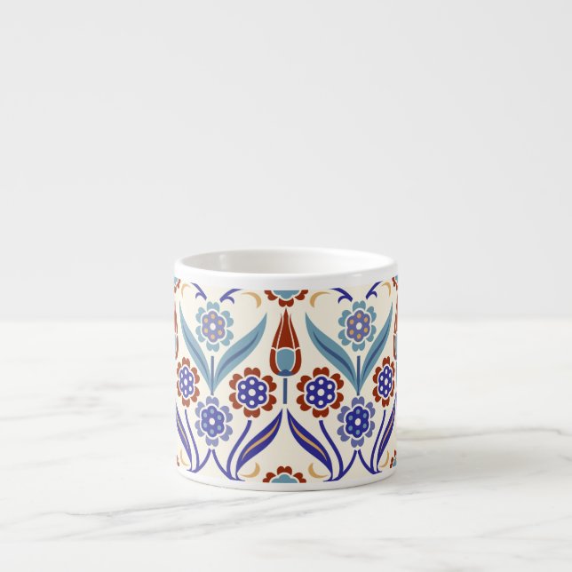 Turkish Mosaic: Colourful Seamless Pattern Espresso Cup (Front)