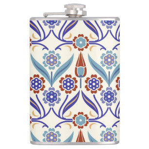 Turkish Mosaic: Colourful Seamless Pattern Hip Flask