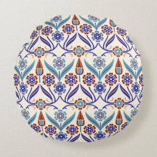 Turkish Mosaic: Colourful Seamless Pattern Round Cushion