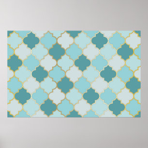 Turkish Mosque Window Seamless Pattern. Ramadan mu Poster