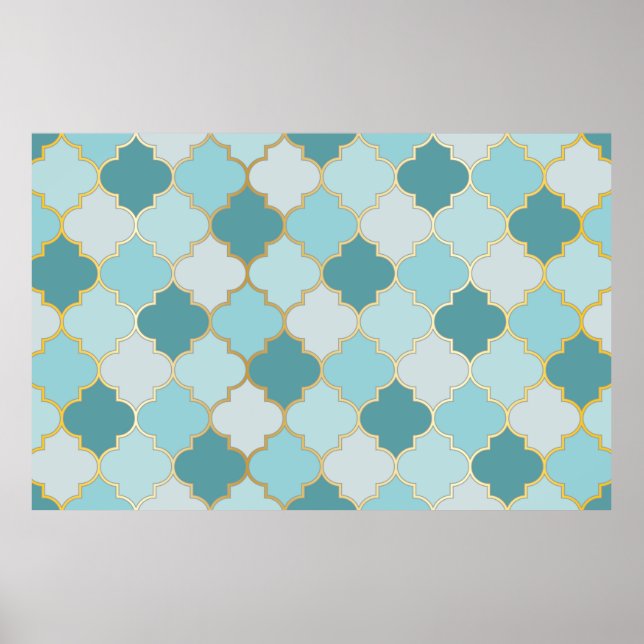 Turkish Mosque Window Seamless Pattern. Ramadan mu Poster (Front)