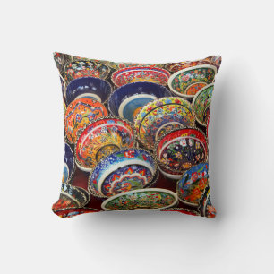 Turkish Pottery and Ceramic Bowls Cushion