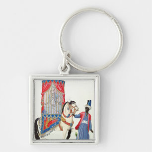 Turkish princess on her way to the mosque key ring