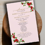 Turkish Roses Flowers Botanical Wedding Program<br><div class="desc">itinerary weddings,  ceremony programs,  wedding programs,  wedding vow renewal program templates,  example of wedding program,  wedding program template</div>