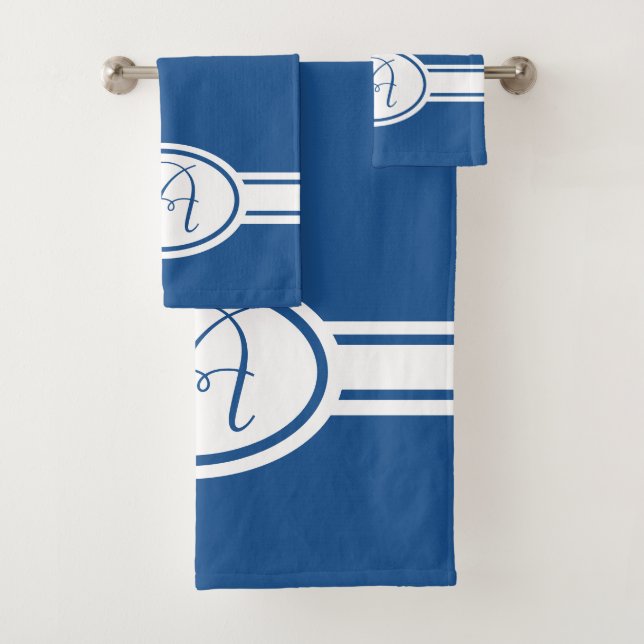 Turkish Sea blue Monogram Bath Towel Set (Insitu)