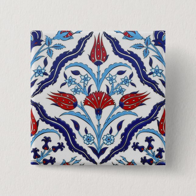 Turkish tile 15 cm square badge (Front)