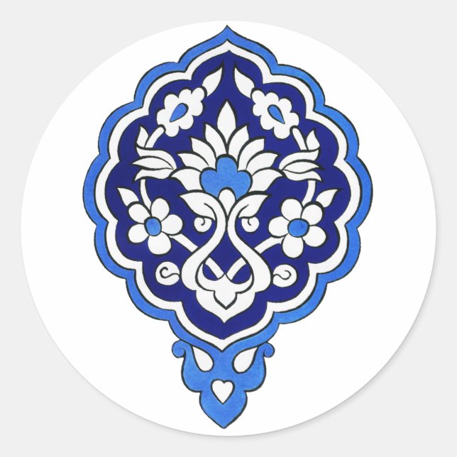 Turkish tile Round Sticker (Front)
