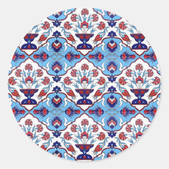 Turkish tile Round Sticker (Front)