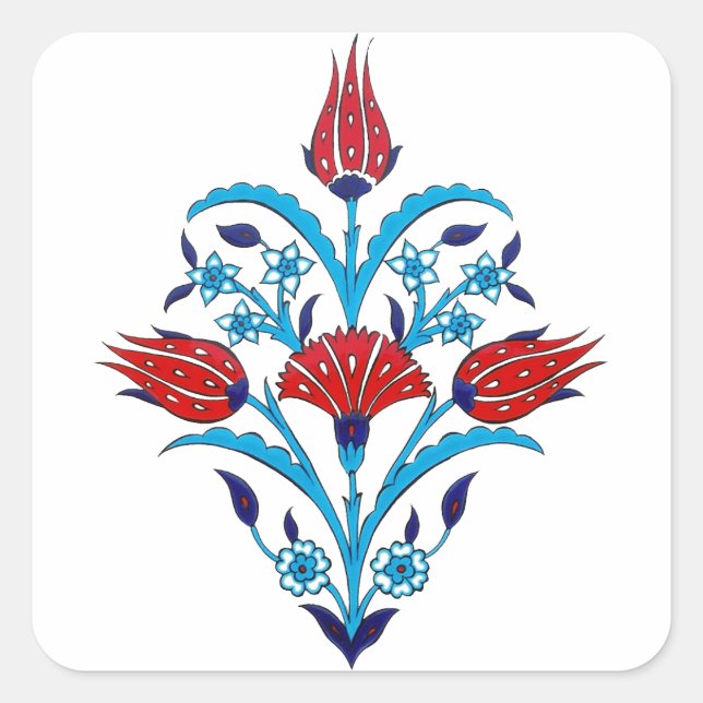 Turkish tile Square Sticker (Front)