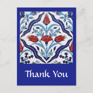 Turkish tile Thank You Postcard