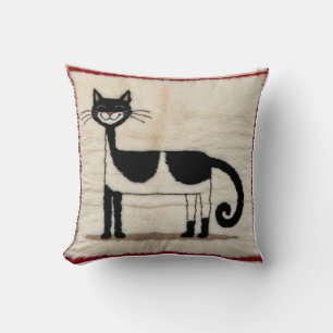 Turkish Treasures: Cat Black White Kilim Pillows