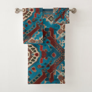 Turkish Trendy Beautiful Old Pattern Collection Bath Towel Set