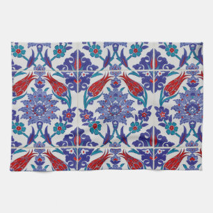 Turkish Tulip Oriental Arabesque Floral Visual art Tea Towel