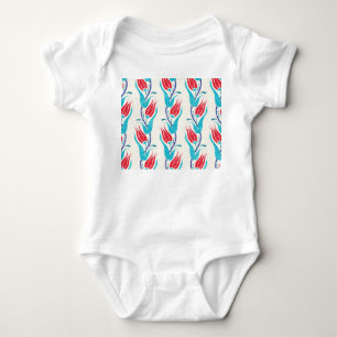 Turkish Tulips: Traditional Seamless Motif. Baby Bodysuit