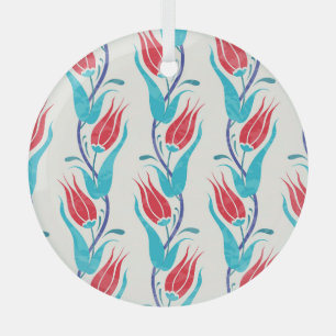 Turkish Tulips: Traditional Seamless Motif. Glass Tree Decoration