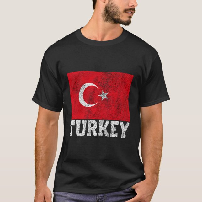 Turkish Turkey Flag Family Pride Country Nation T-Shirt (Front)