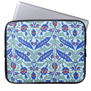 Turkish Turquoise Border Tile Pattern 15" Laptop S Sleeve