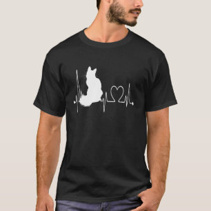 Turkish Van Cat Heartbeat EKG Funny I Love My Turk T-Shirt