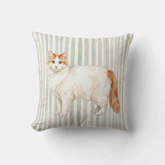 Turkish Van Cat Throw Pillow Cover
