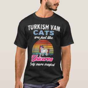 Turkish Van Cats Retro Unicorn Vintage Sunset Ragl T-Shirt
