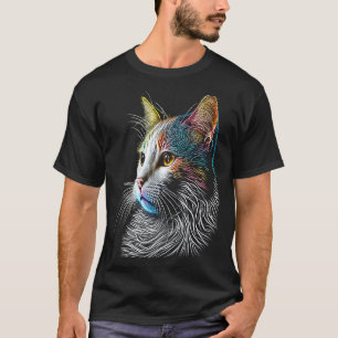 Turkish Van Colourful graphic Cat Dad Mum Women T-Shirt