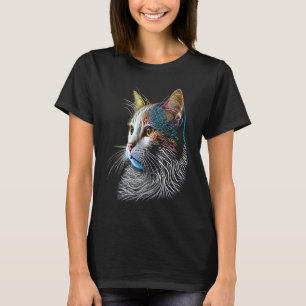 Turkish Van Colourful graphic Cat Dad Mum Women T-Shirt