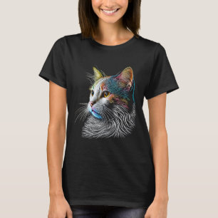 Turkish Van  Colourful graphic Cat Dad Mum Women T-Shirt