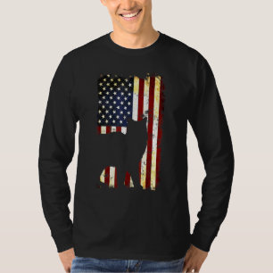 Turkish Van Silhouette American Flag 4th Of July T-Shirt
