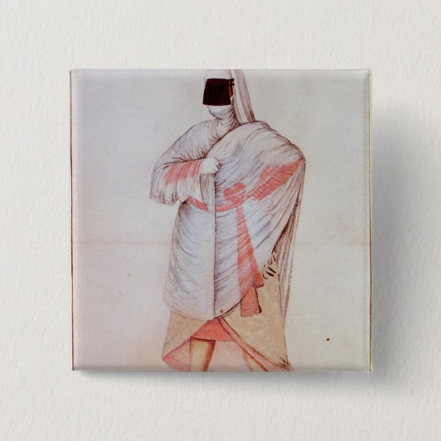 Turkish Woman 15 Cm Square Badge (Front)