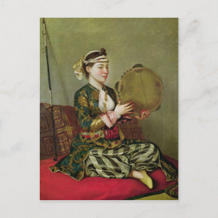 Turkish Woman with a Tambourine Postcard