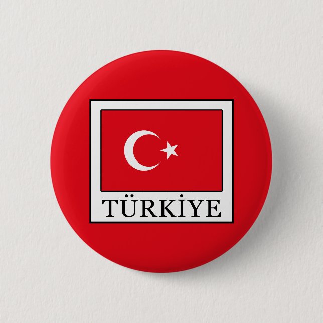 Türkiye 6 Cm Round Badge (Front)