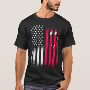 Turkiye American Patriot Grown Country USA Flags S T-Shirt