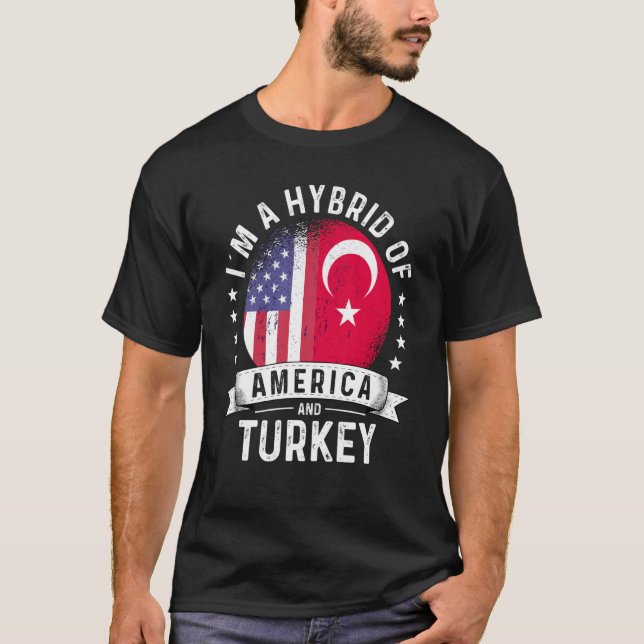 Turkiye American Patriot Grown Flag Humour T-Shirt (Front)