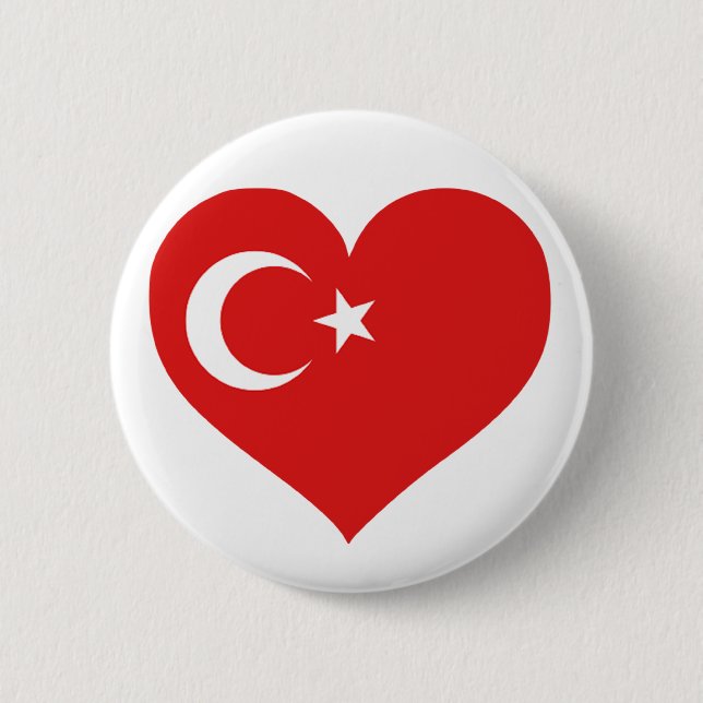 Turkiye Love 6 Cm Round Badge (Front)