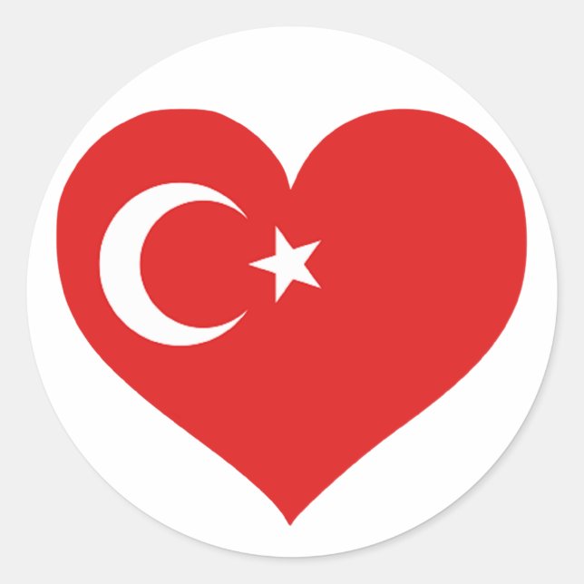 Turkiye Love Classic Round Sticker (Front)