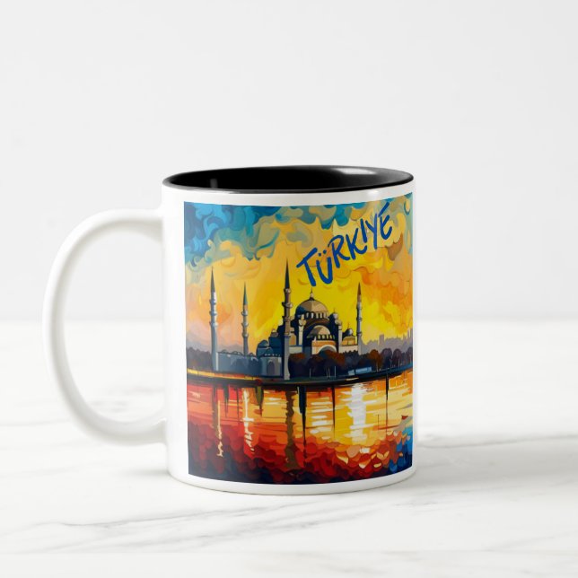 Turkiye Souvenir Two-Tone Coffee Mug (Left)