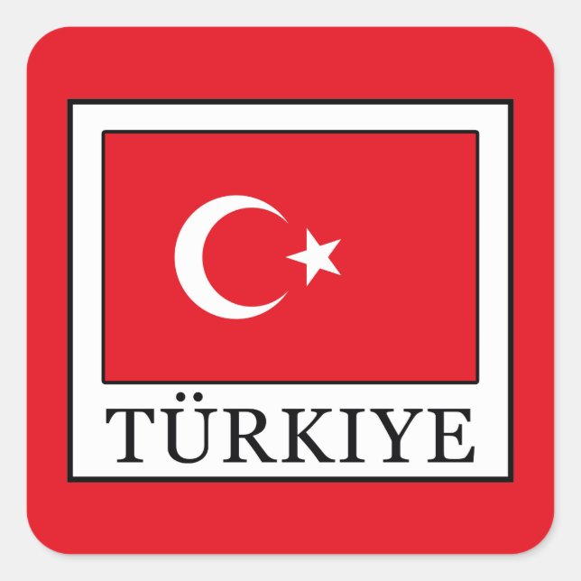Türkiye Square Sticker (Front)