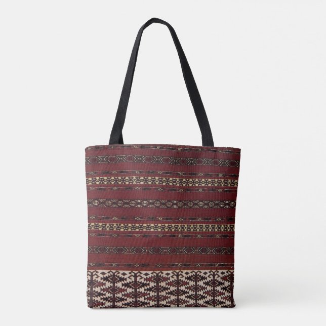 Turkmen Carpet Pattern Tote Bag (Back)