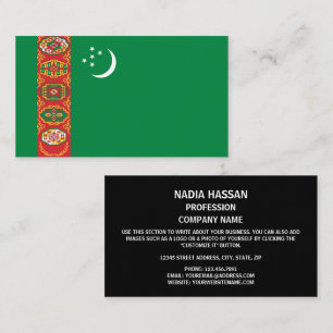 Turkmen Flag, Flag of Turkmenistan Business Card