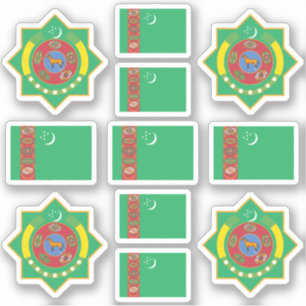 Turkmen national symbols / coat of arms and flag