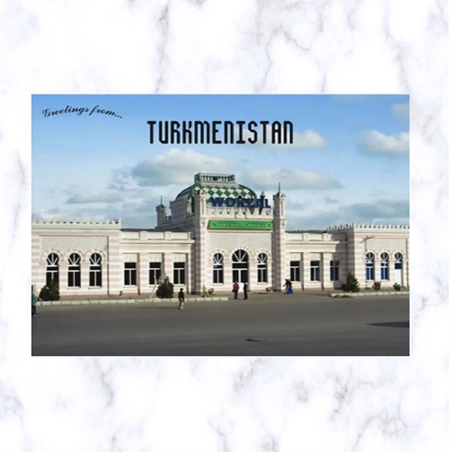 Turkmenbashi Railway Station in Turkmenistan Postcard (Creator Uploaded)